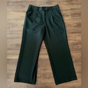 Wide Leg Dark Green Trousers